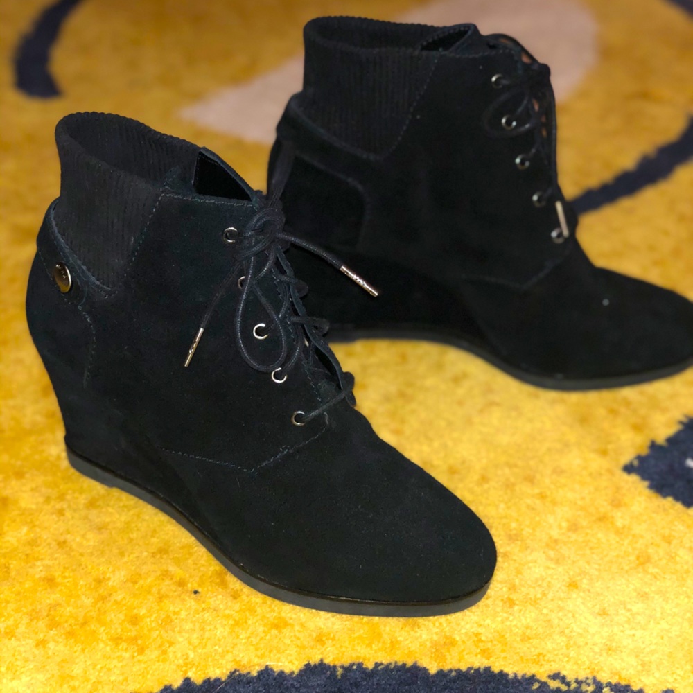 *BLACK* Michael Kors Suede Lace-up Booties